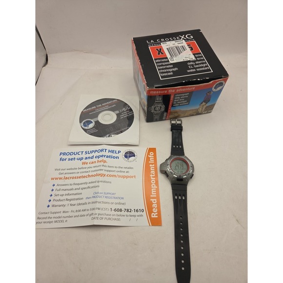 La Crosse Technology xg-55 Digital Watch Men Altimeter Compass New Battery WORKS